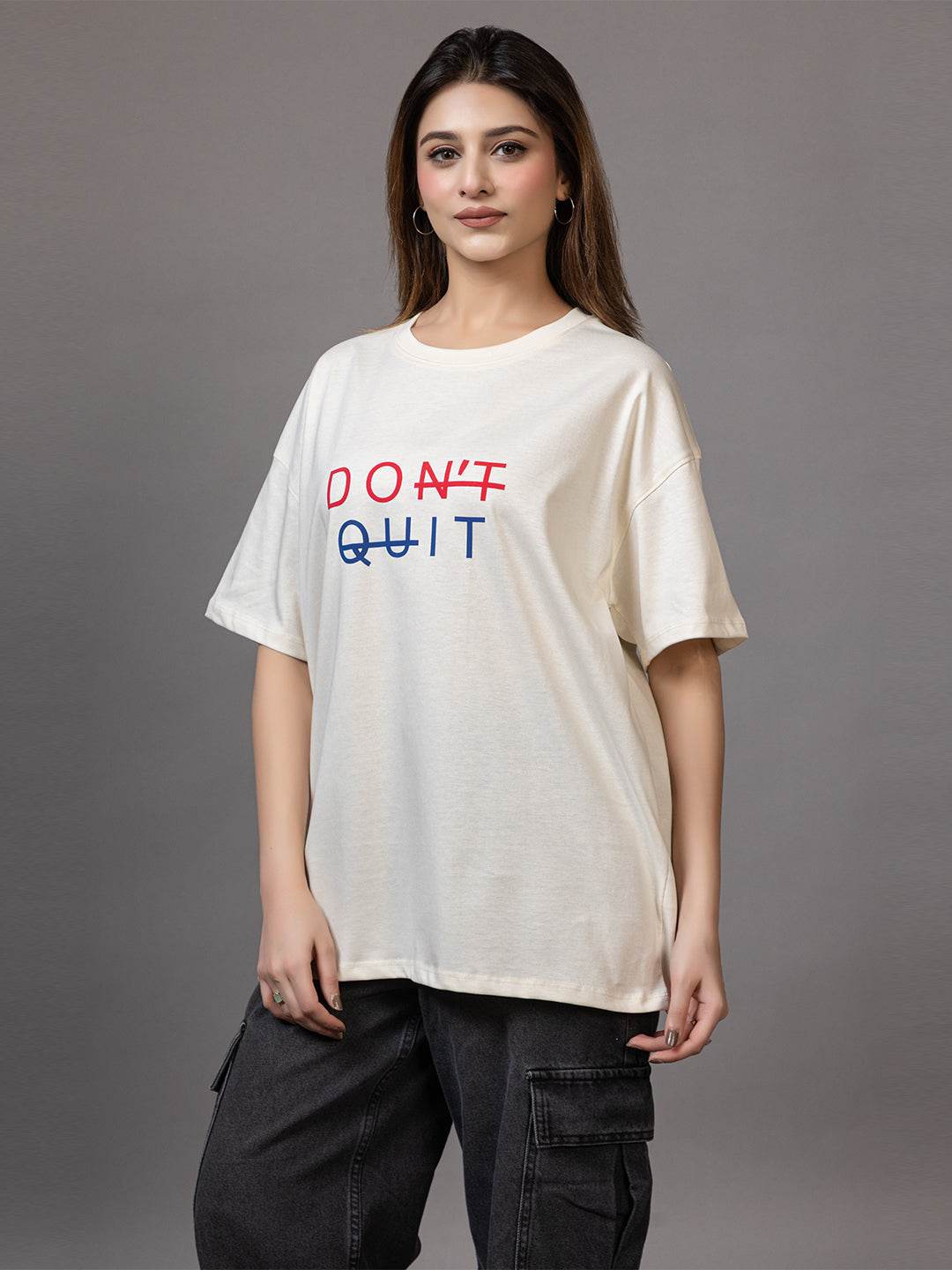 Don't Quit - Unisex Oversized Graphic Tee - ZEALTH.SHOP