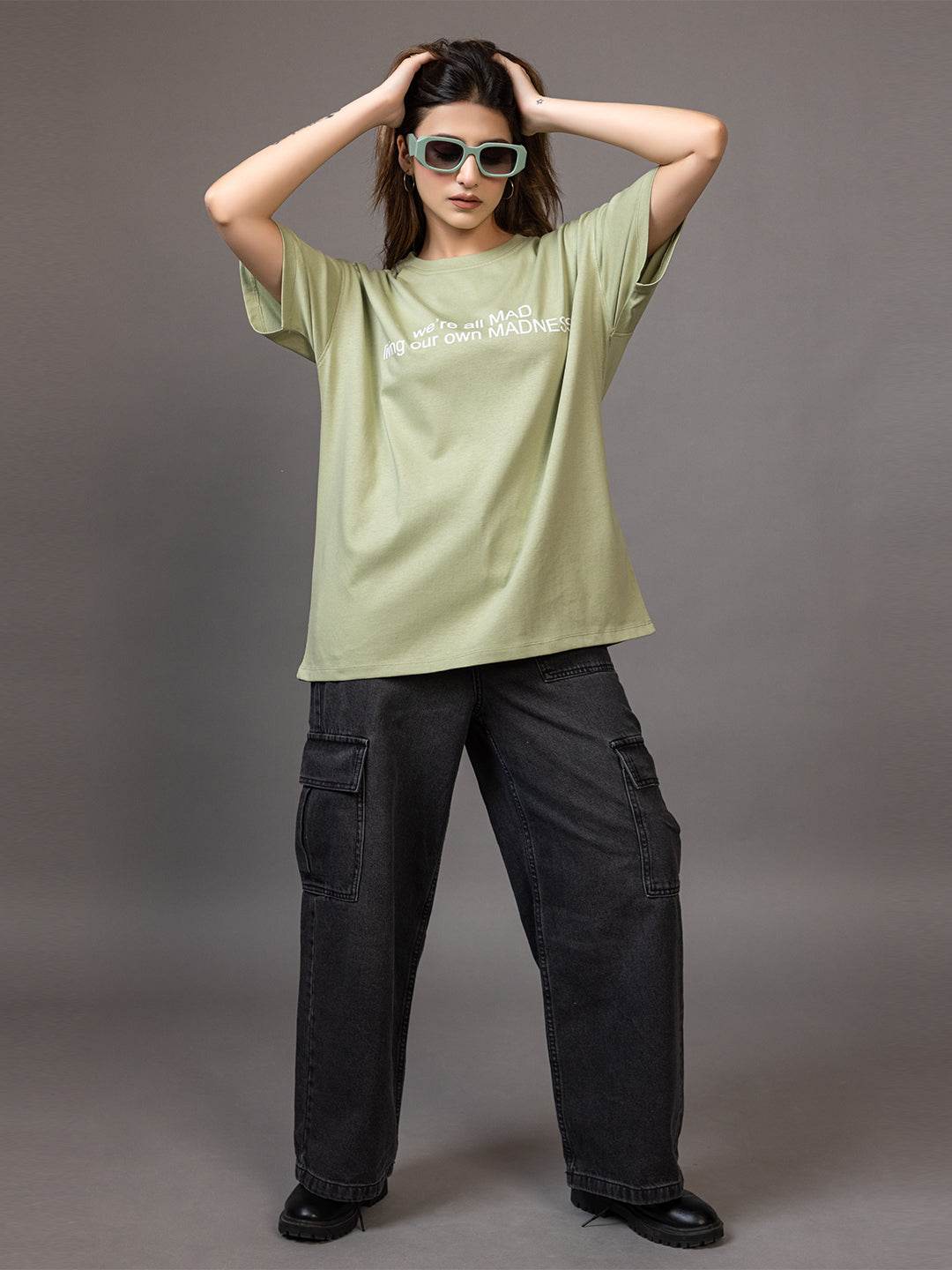 We're All Mad Living Our Own Madness - Unisex Oversized Graphic Tee - ZEALTH.SHOP