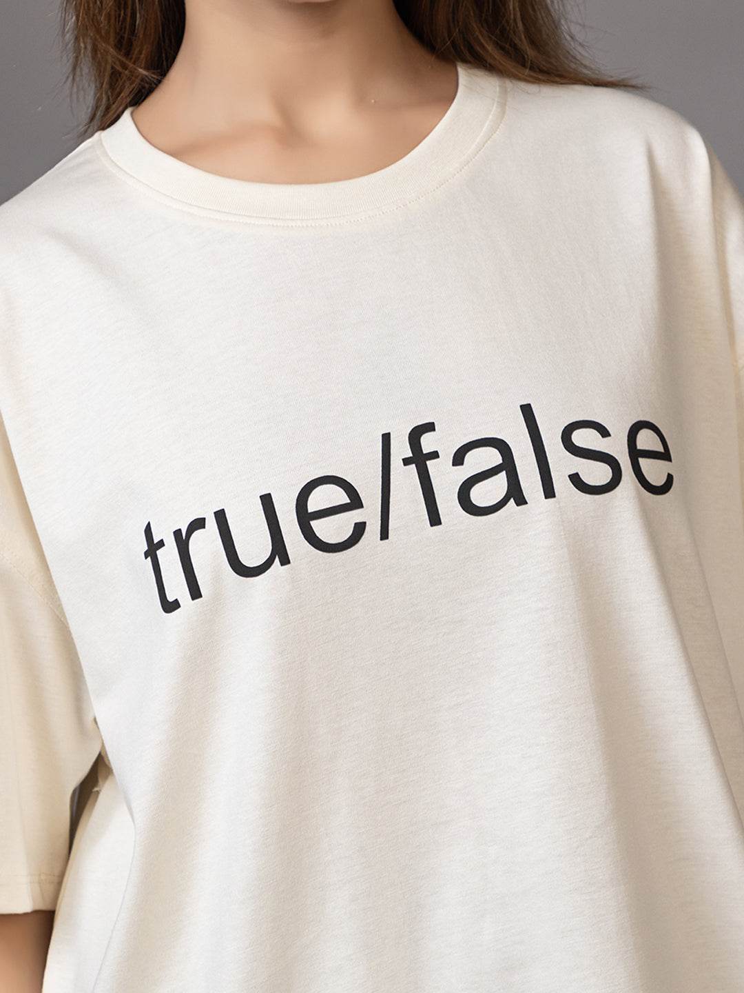 True/False - Unisex Oversized Graphic Tee - ZEALTH.SHOP