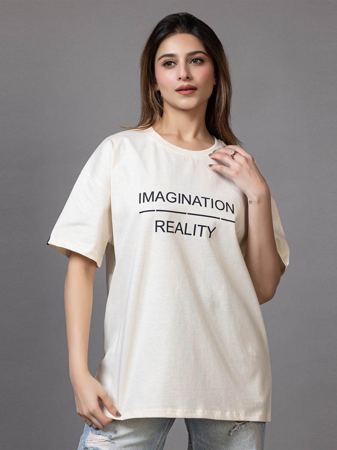 Imagination Reality - Unisex Oversized Graphic Tee - ZEALTH.SHOP