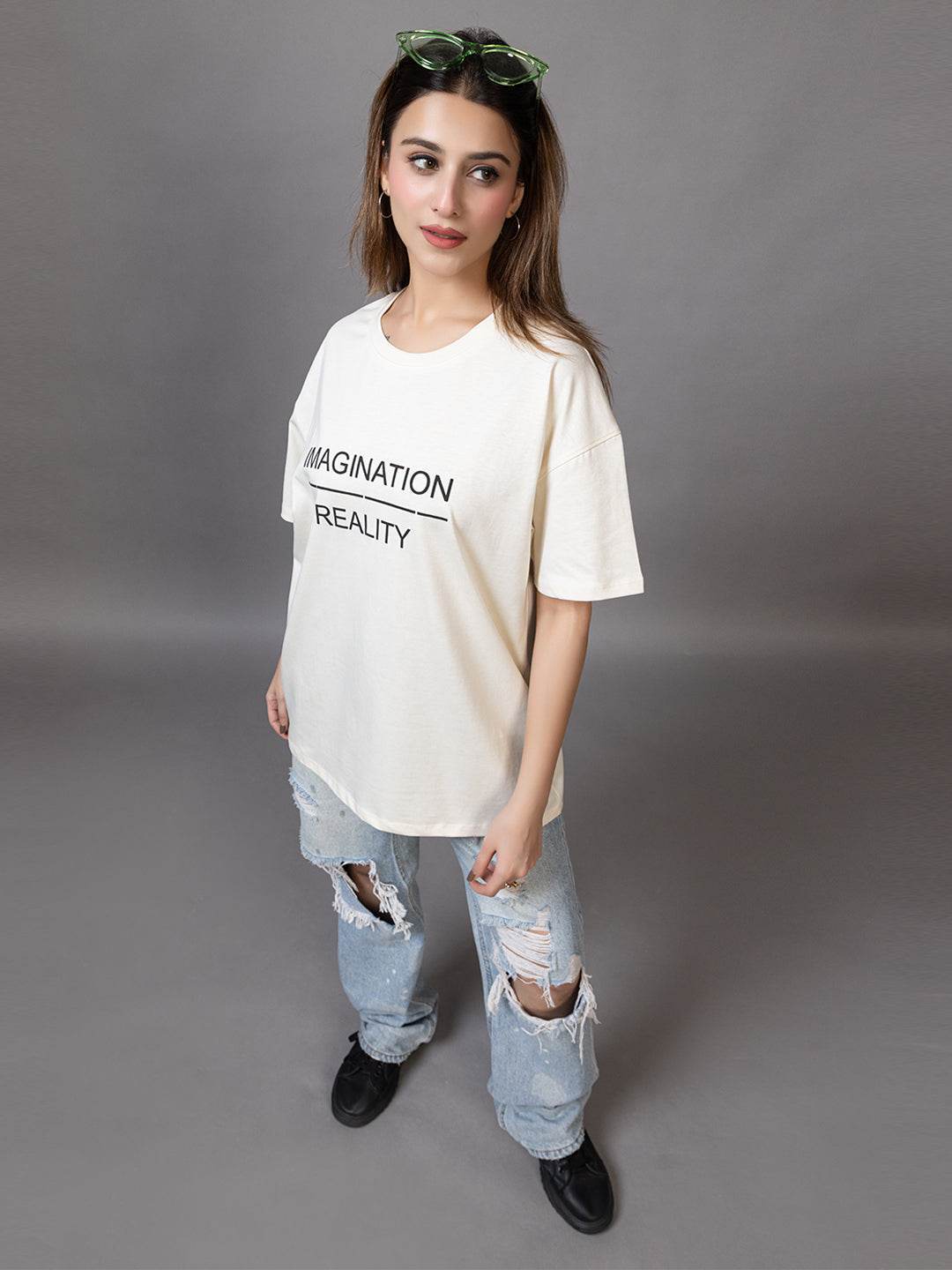 Imagination Reality - Unisex Oversized Graphic Tee - ZEALTH.SHOP
