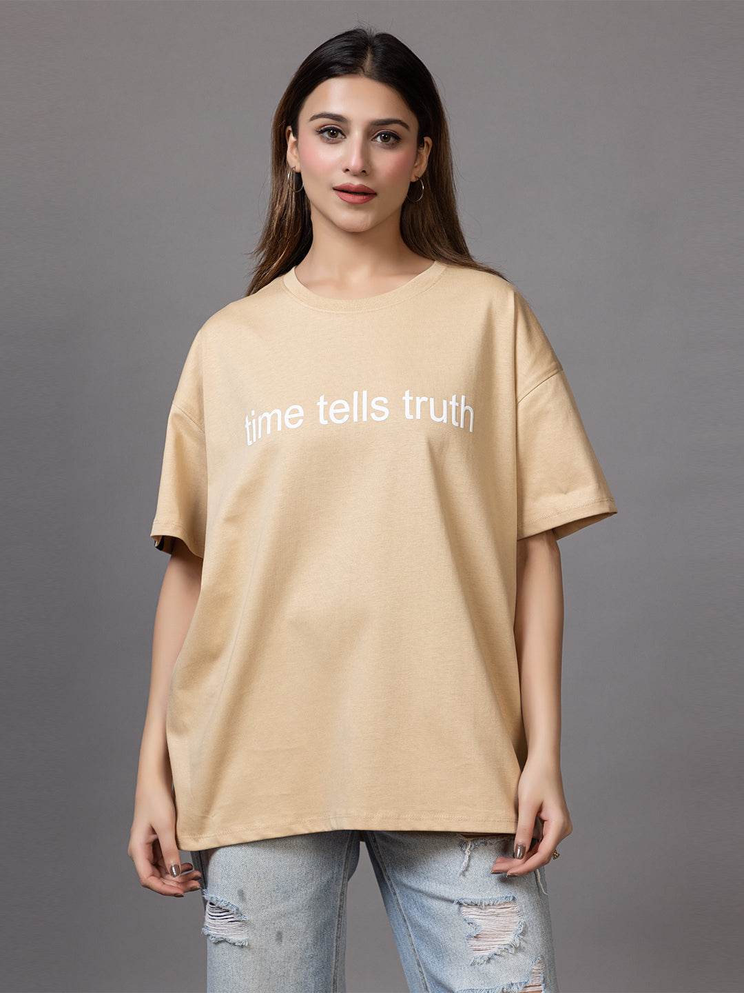 Time Tells Truth - Unisex Oversized Graphic Tee - ZEALTH.SHOP