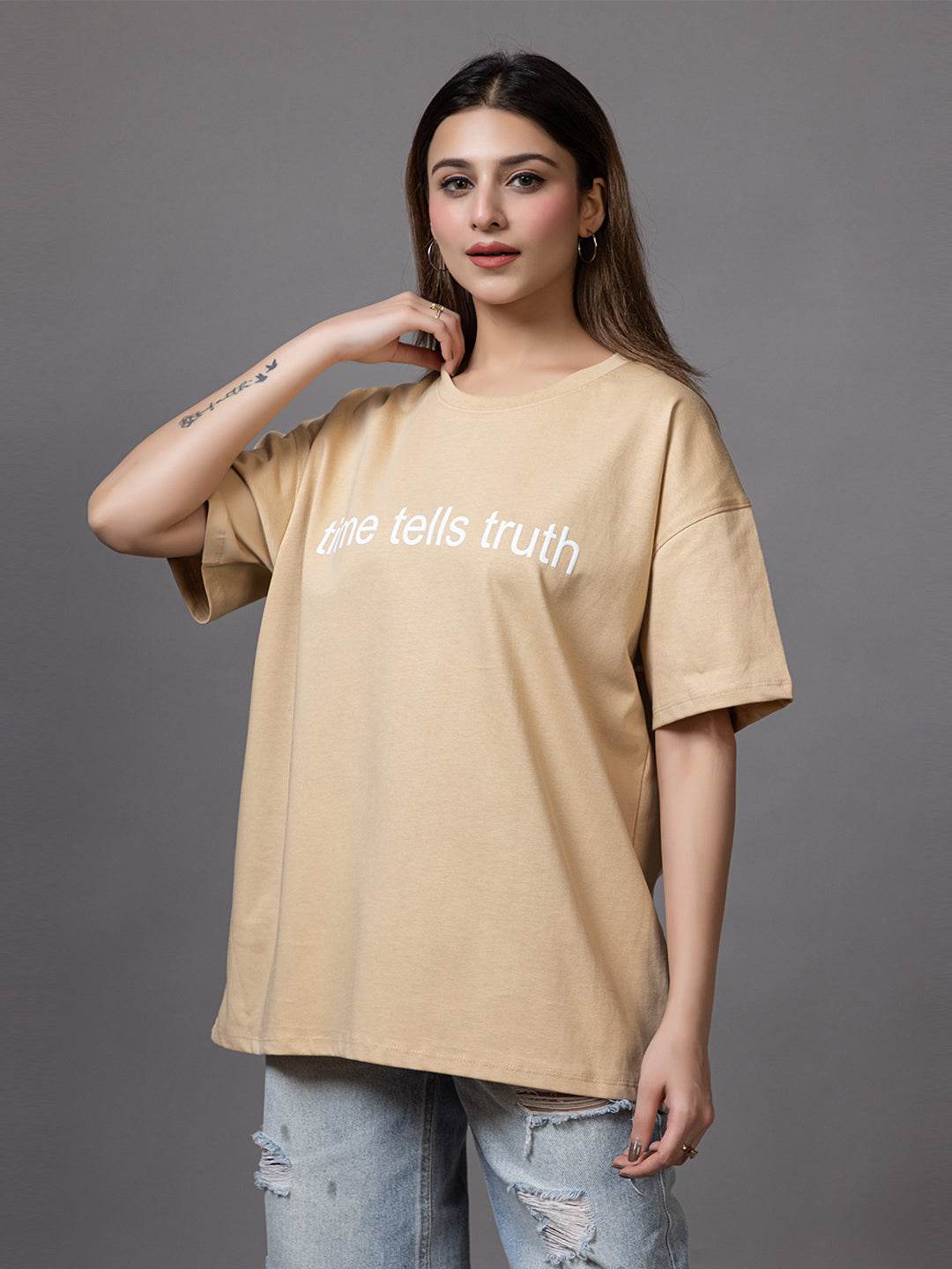 Time Tells Truth - Unisex Oversized Graphic Tee - ZEALTH.SHOP