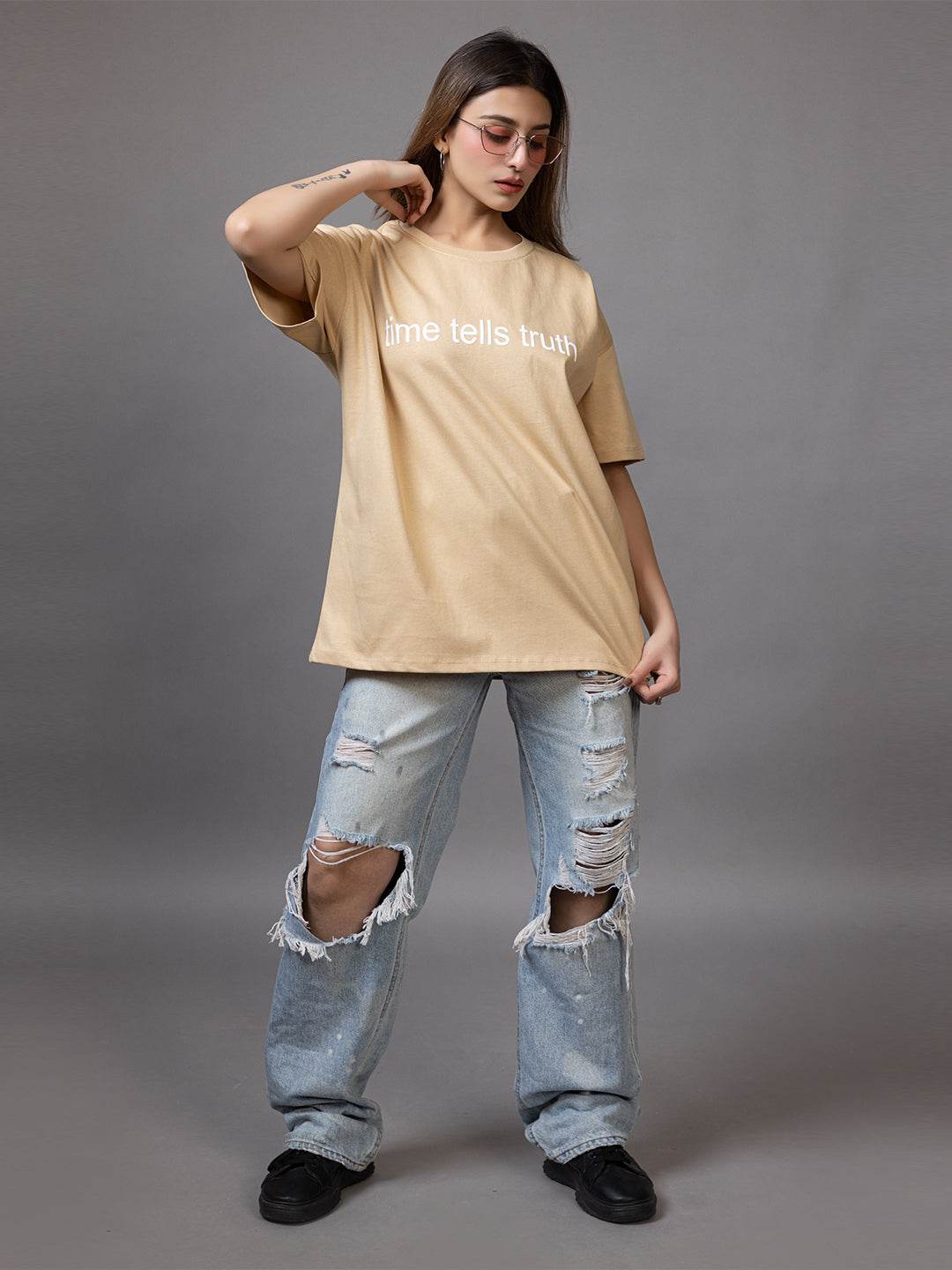 Time Tells Truth - Unisex Oversized Graphic Tee - ZEALTH.SHOP