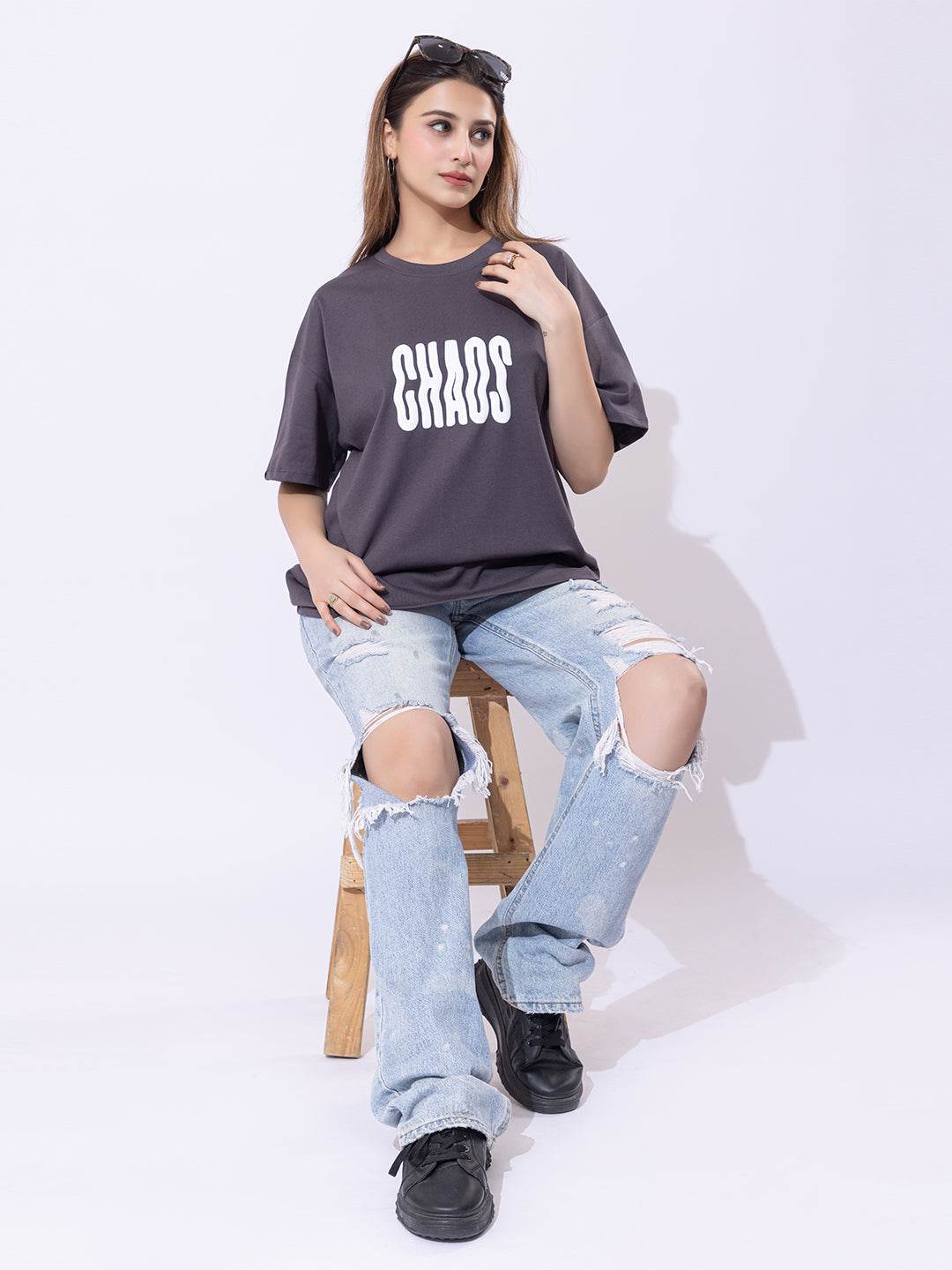 Chaos - Unisex Oversized Graphic Tee - ZEALTH.SHOP