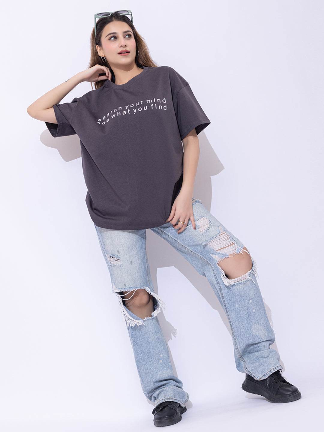 Search Your Mind See What You Find - Unisex Oversized Graphic Tee - ZEALTH.SHOP