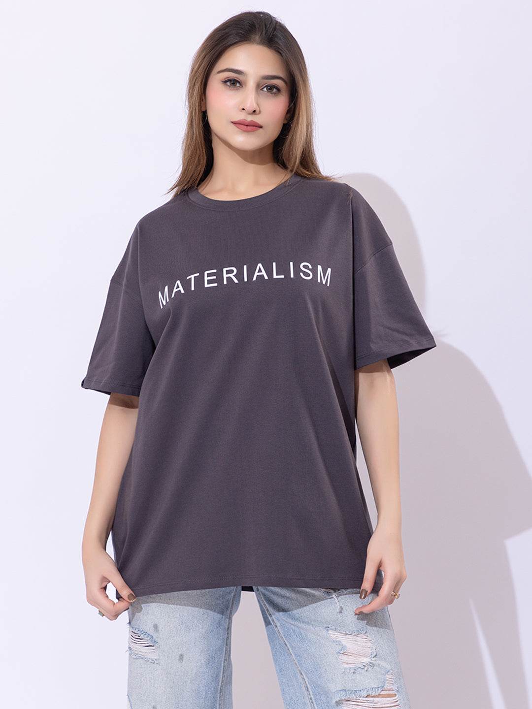 Materialism - Unisex Oversized Graphic Tee - ZEALTH.SHOP