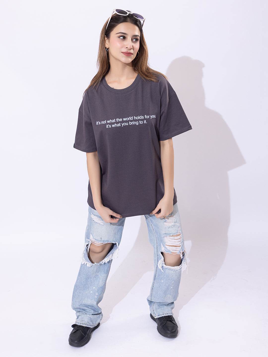 It's Not What The World Holds For You - Unisex Oversized Graphic Tee - ZEALTH.SHOP