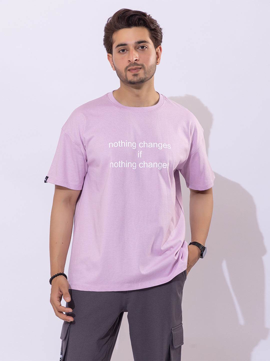 Nothing Changes If Nothing Changes - Unisex Oversized Graphic Tee - ZEALTH.SHOP