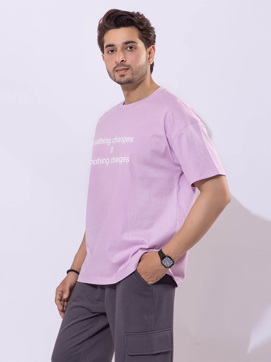 Nothing Changes If Nothing Changes - Unisex Oversized Graphic Tee - ZEALTH.SHOP
