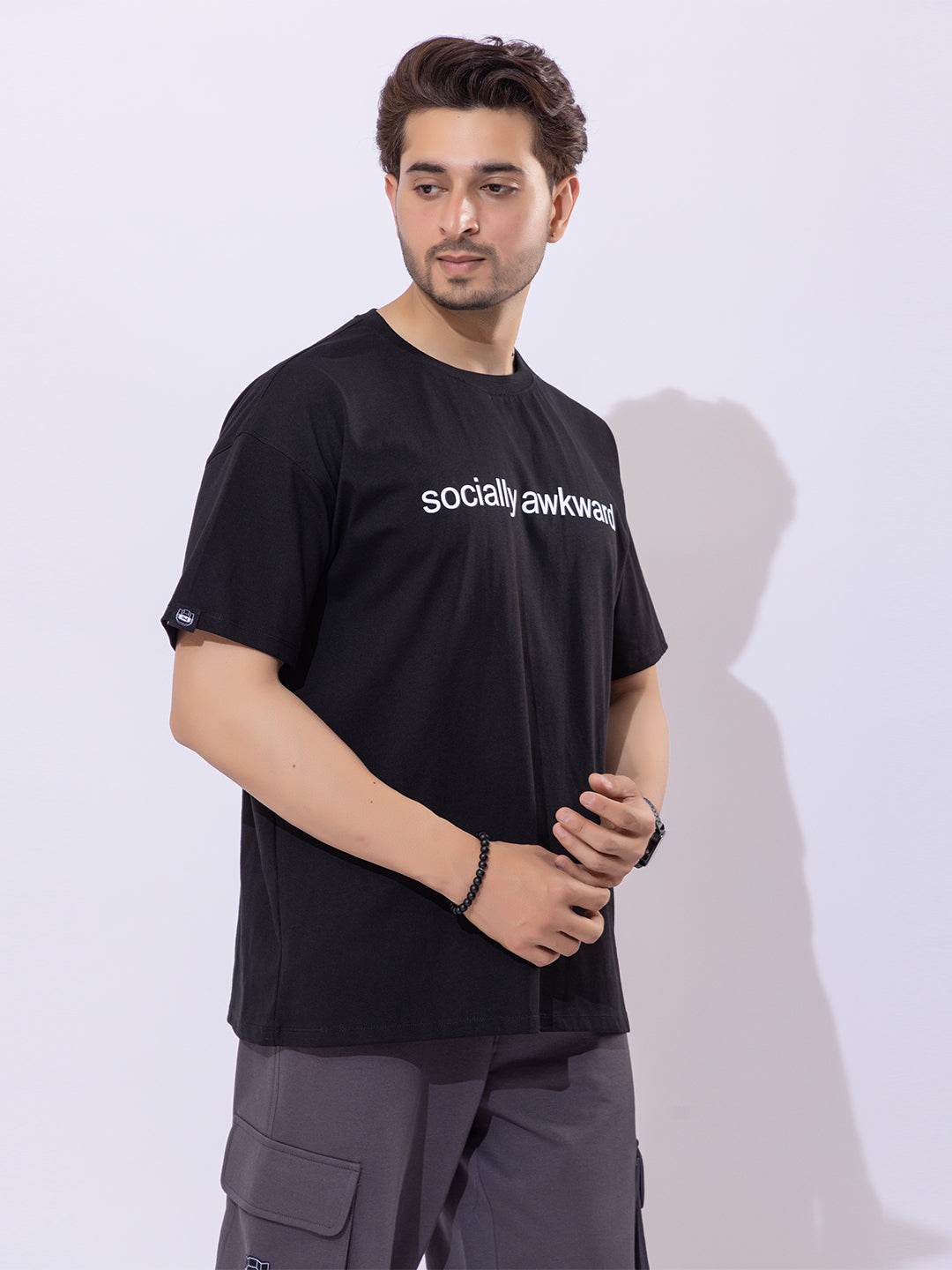 Socially Awkward - Unisex Oversized Graphic Tee - ZEALTH.SHOP