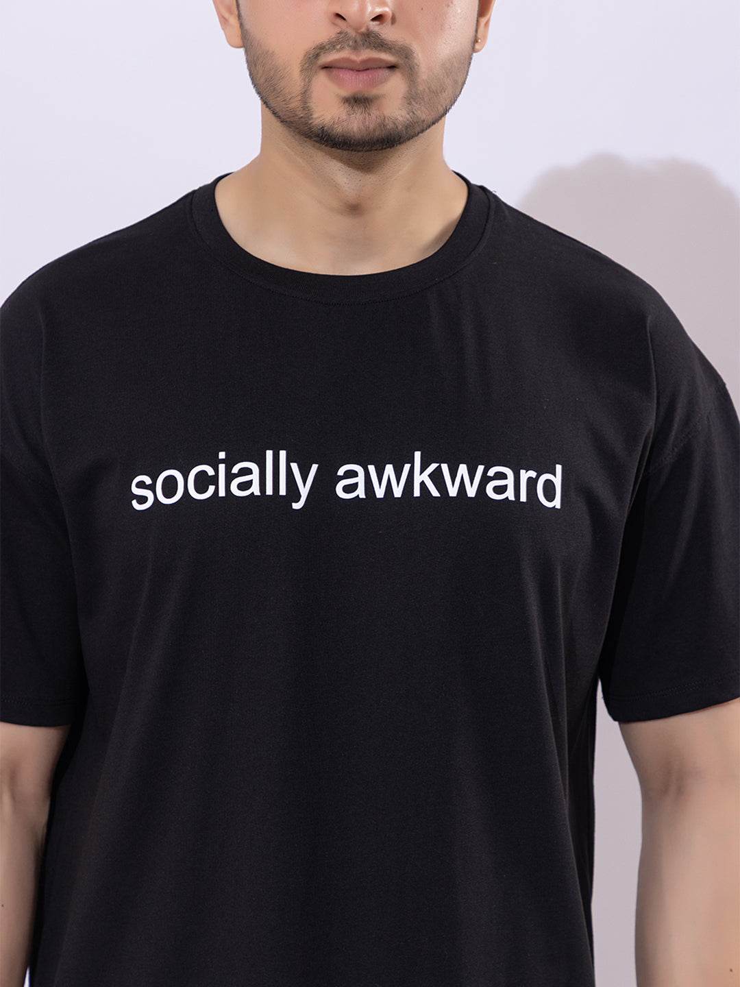 Socially Awkward - Unisex Oversized Graphic Tee - ZEALTH.SHOP