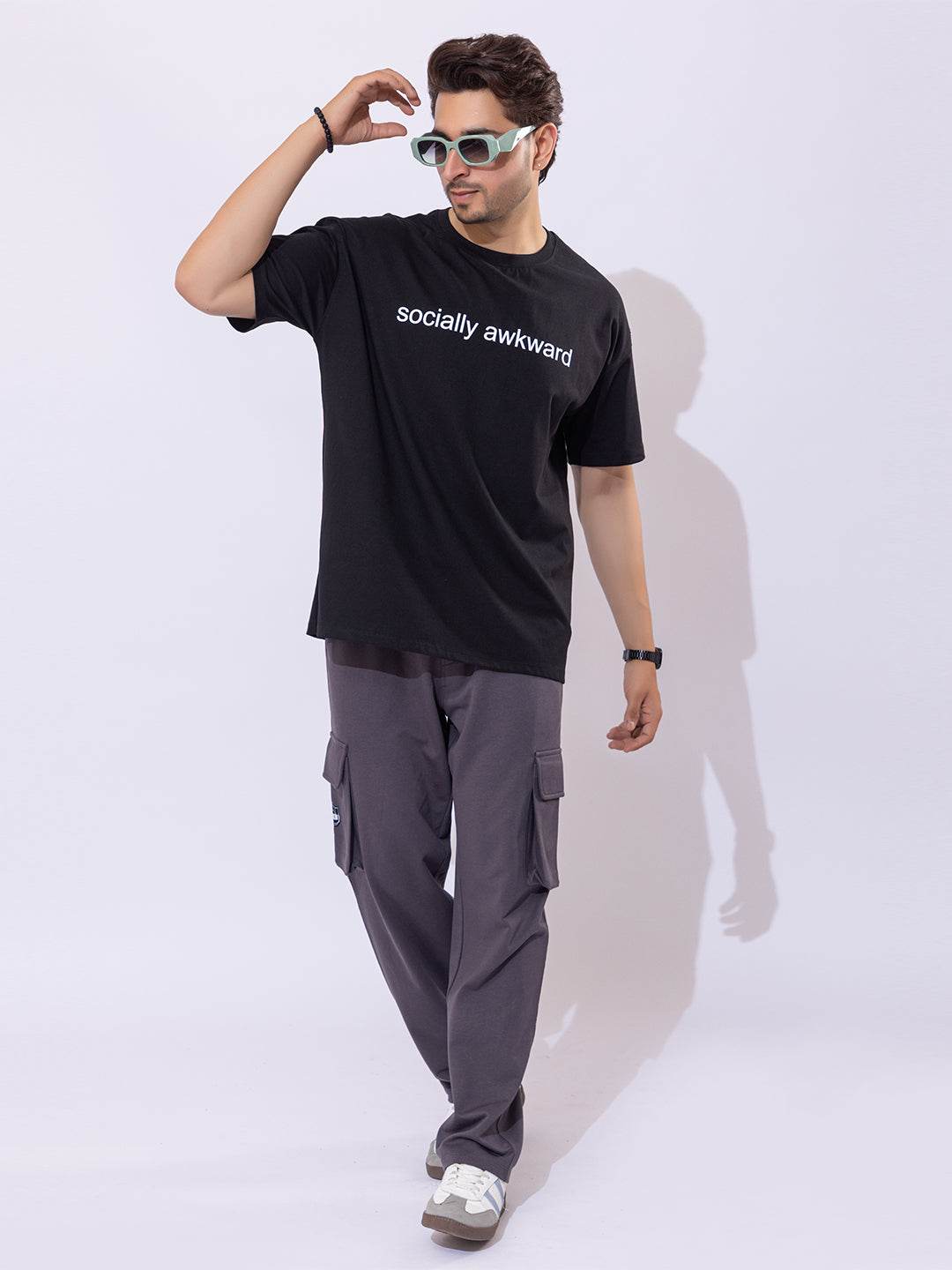Socially Awkward - Unisex Oversized Graphic Tee - ZEALTH.SHOP