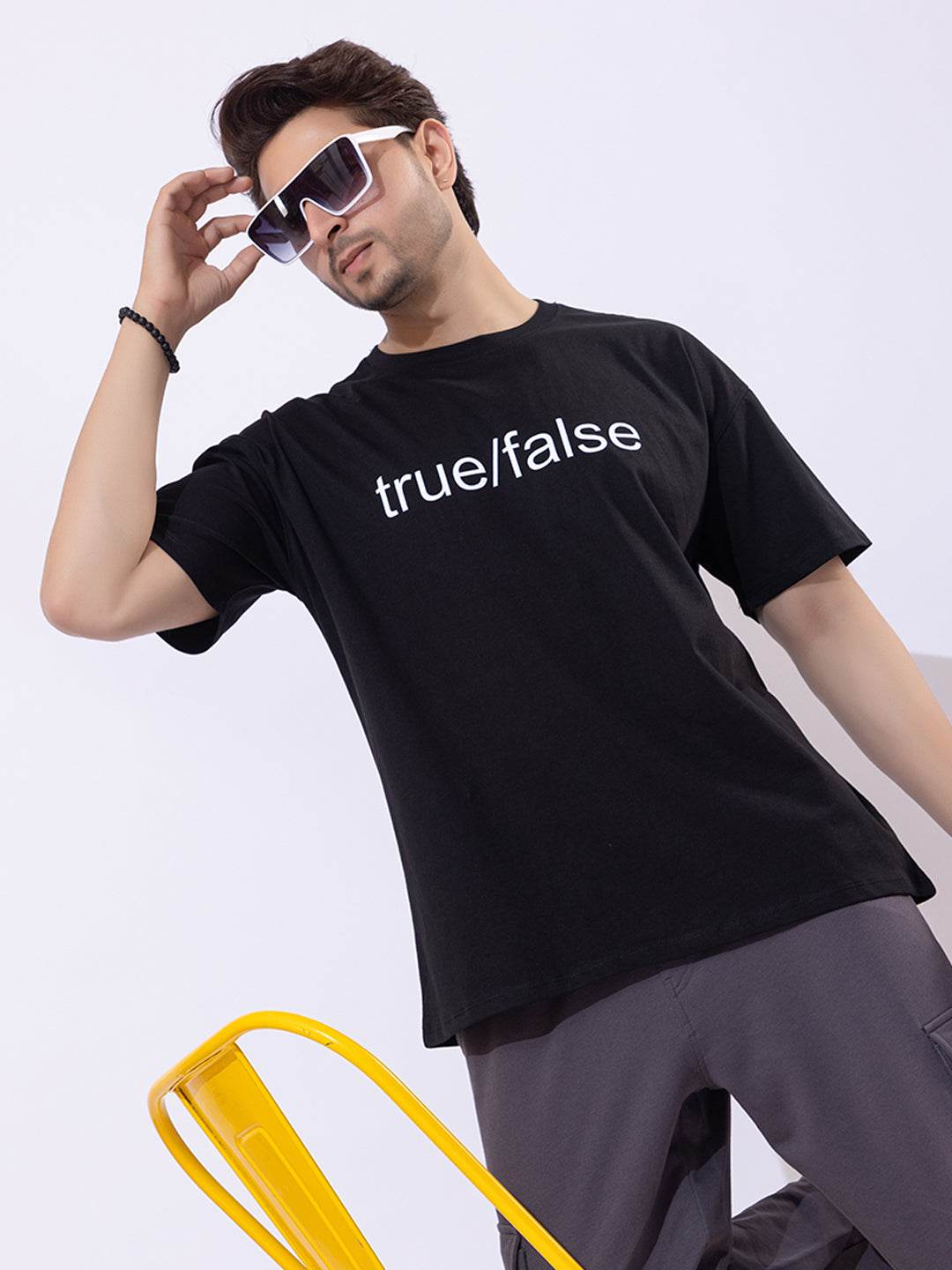 True/False - Unisex Oversized Graphic Tee - ZEALTH.SHOP