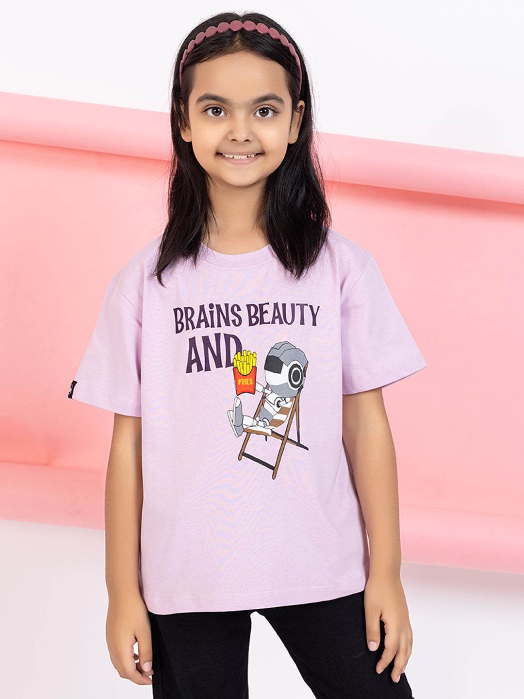 Brains, Beauty And Fries Girls T-Shirt Graphic - ZEALTH.SHOP
