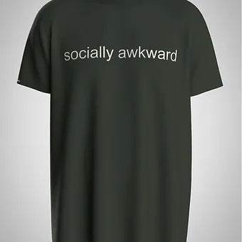 Socially Awkward - Unisex Oversized Graphic Tee - ZEALTH.SHOP