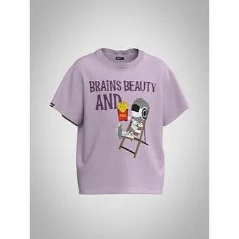 Brains, Beauty And Fries Girls T-Shirt Graphic - ZEALTH.SHOP