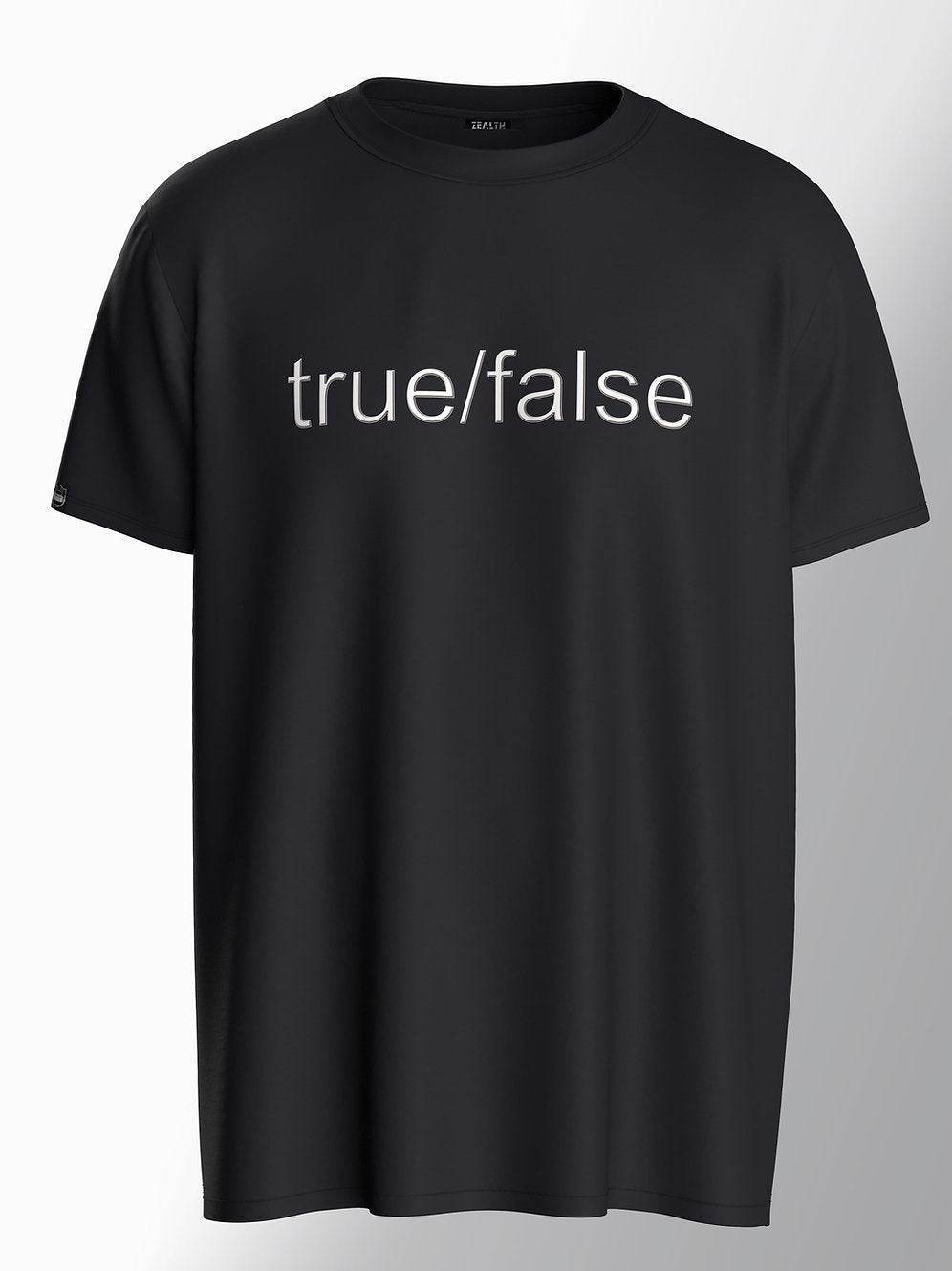 True/False - Unisex Oversized Graphic Tee - ZEALTH.SHOP