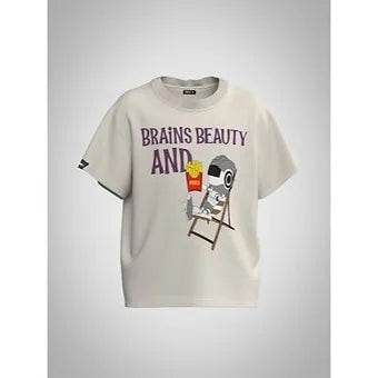 Brains, Beauty And Fries Girls T-Shirt Graphic - ZEALTH.SHOP