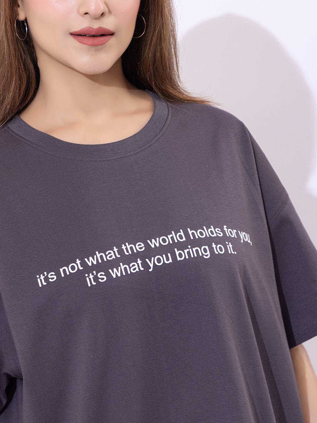 It's Not What The World Holds For You - Unisex Oversized Graphic Tee - ZEALTH.SHOP