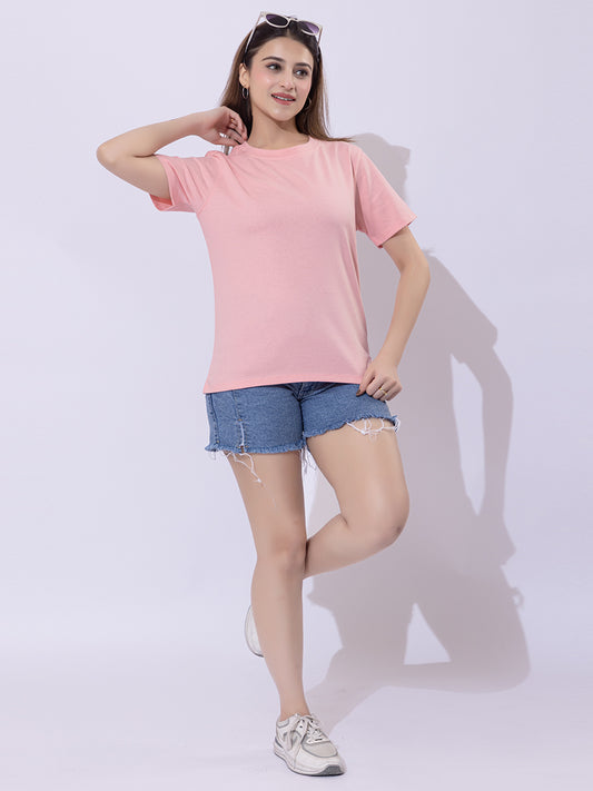 Women Classic Round Neck T-Shirt (Half Sleeves)