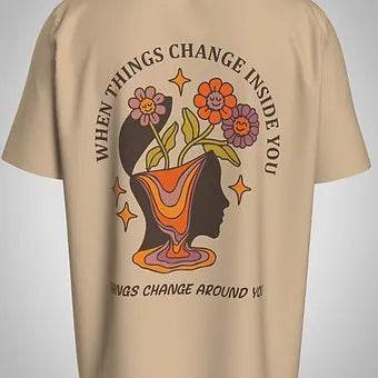 Nothing Changes If Nothing Changes - Unisex Oversized Graphic Tee - ZEALTH.SHOP